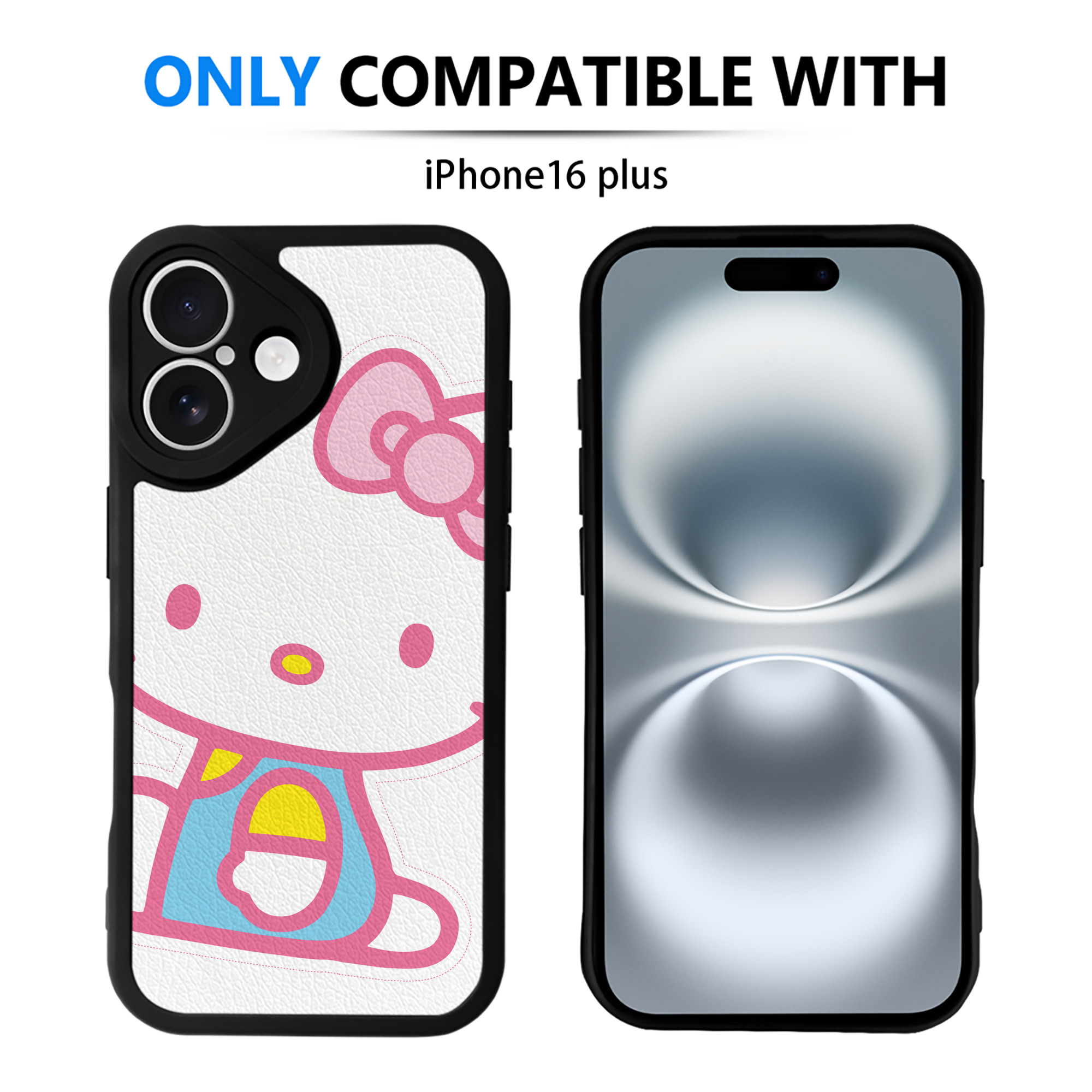 （画像用） Hello Kitty ハローキティ 【iPhone 16シリーズ対応】シリコンスマホケース（レザー調） 材質：シリコン